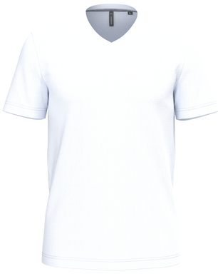 Klassisches T-Shirt mit V-Ausschnitt - Weiß