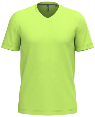 Klassisches T-Shirt mit V-Ausschnitt - Limettengrün