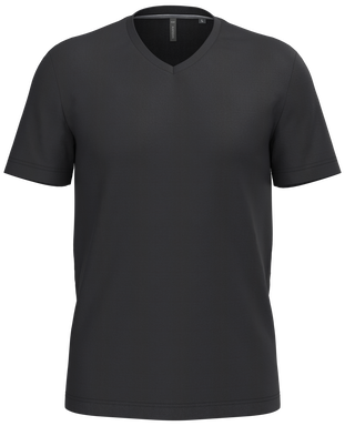 Klassisches T-Shirt mit V-Ausschnitt - Schwarz