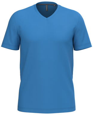 Klassisches T-Shirt mit V-Ausschnitt - Helles Königsblau