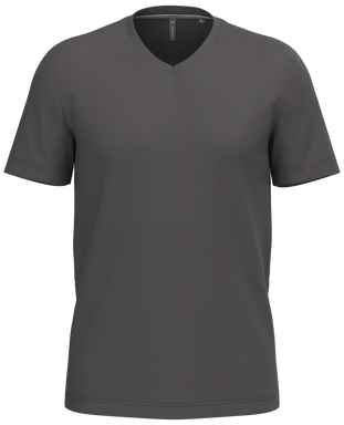 Klassisches T-Shirt mit V-Ausschnitt - Dunkelgrau