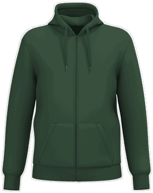 Promo-Kapuzenpullover mit Reißverschluss - Waldgrün