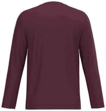 T-shirt classique col en V à manches longues - Vin