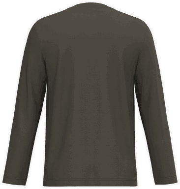 T-shirt classique col en V à manches longues - Kaki foncé