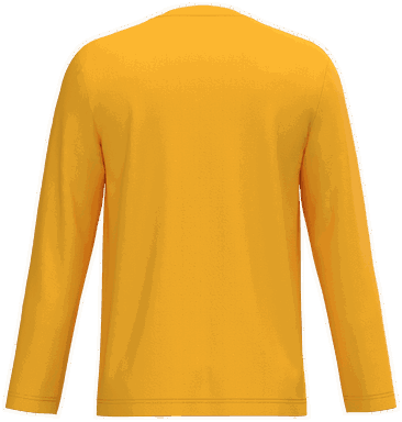 T-shirt classique col en V à manches longues - Jaune