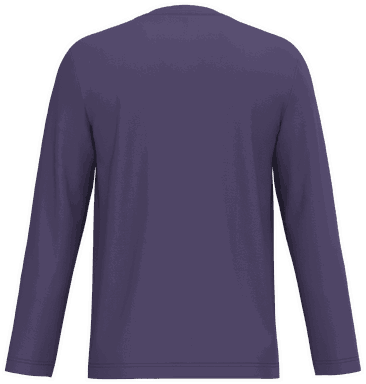 T-shirt classique col en V à manches longues - Violet