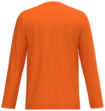 T-shirt classique col en V à manches longues - Orange