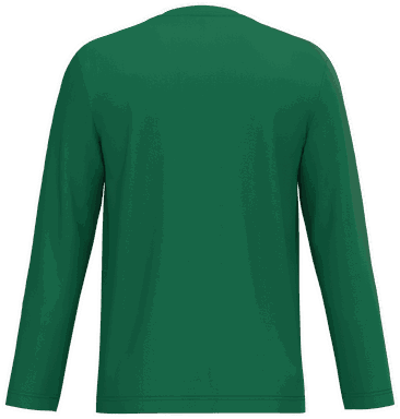 T-shirt classique col en V à manches longues - Vert Kelly