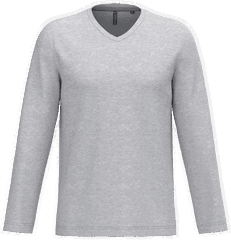 Classic T-shirt met V-hals en lange mouwen