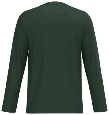 T-shirt classique col en V à manches longues - Vert forêt