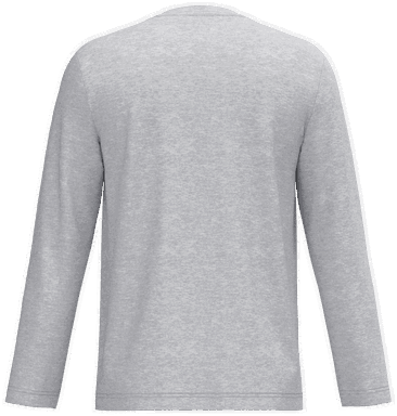 T-shirt classique col en V à manches longues - Gris cendré chiné