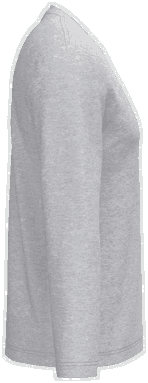 T-shirt classique col en V à manches longues - Gris cendré chiné