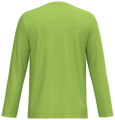 T-shirt classique col en V à manches longues - Citron vert