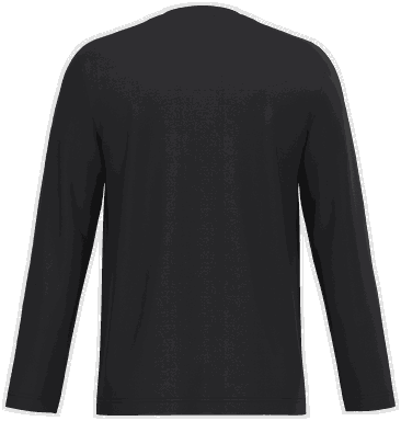 T-shirt classique col en V à manches longues - Noir