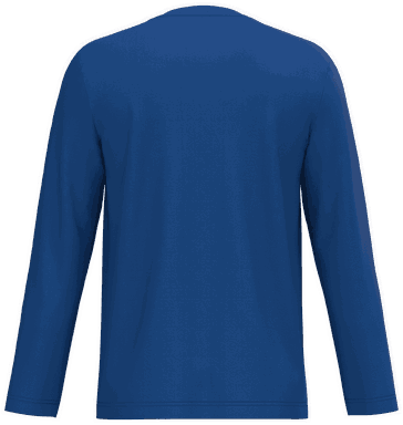 T-shirt classique col en V à manches longues - Bleu royal