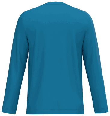T-shirt classique col en V à manches longues - Bleu tropical