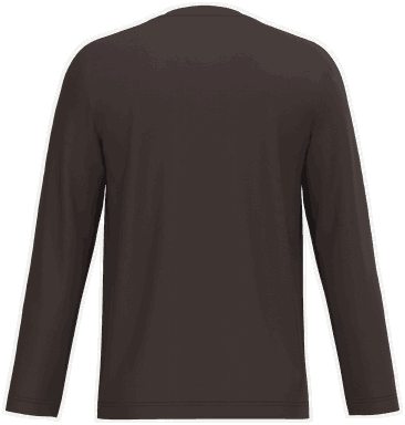 T-shirt classique col en V à manches longues - Chocolat