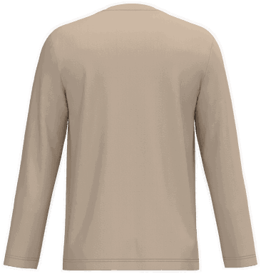 T-shirt classique col en V à manches longues - Sable clair