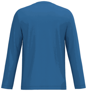 T-shirt classique col en V à manches longues - Bleu royal clair
