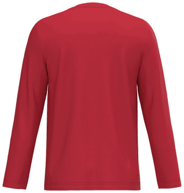 T-shirt classique col en V à manches longues - Rouge