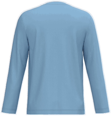 T-shirt classique col en V à manches longues - Bleu ciel