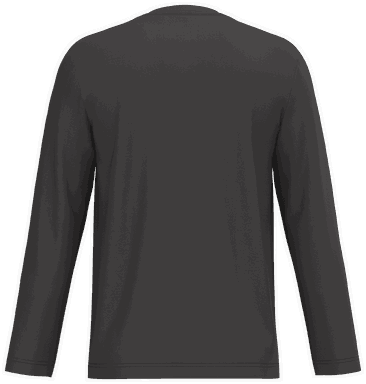 T-shirt classique col en V à manches longues - Gris foncé