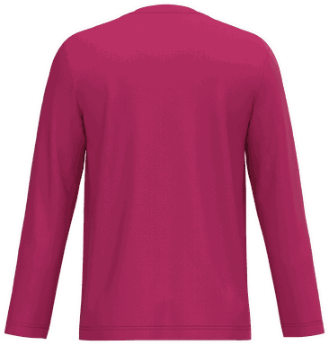T-shirt classique col en V à manches longues - Fuchsia
