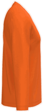 T-shirt classique col en V à manches longues - Orange