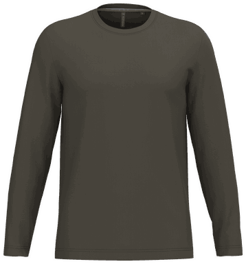 T-shirt classique à manches longues - Kaki foncé