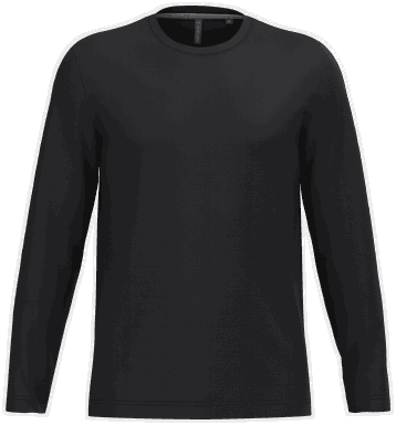 T-shirt classique à manches longues - Noir
