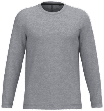 T-shirt classique à manches longues - Gris Oxford
