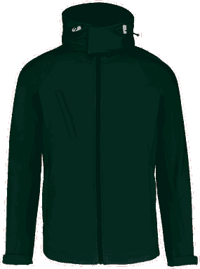 Basis softshell jas met afneembare capuchon - Bottle green