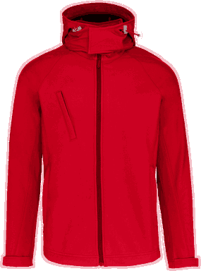 Basis softshell jas met afneembare capuchon - Red