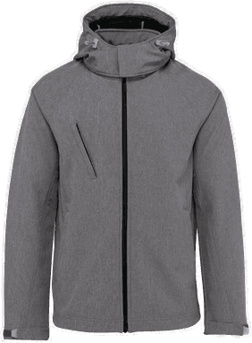 Basis softshell jas met afneembare capuchon - Marl grey