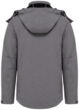 Basis softshell jas met afneembare capuchon - Marl grey