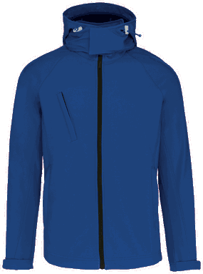 Basis softshell jas met afneembare capuchon - Dark royal blue