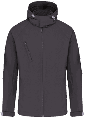 Basis softshell jas met afneembare capuchon - Titanium