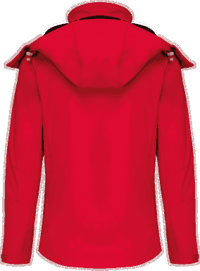Basis-Softshell-Jacke für Damen mit abnehmbarer Kapuze - Rot