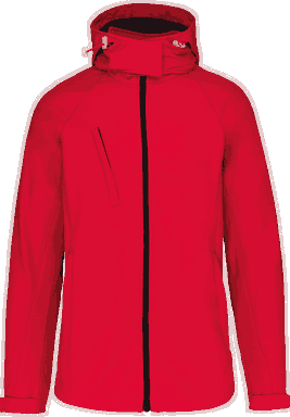 Basis-Softshell-Jacke für Damen mit abnehmbarer Kapuze - Rot