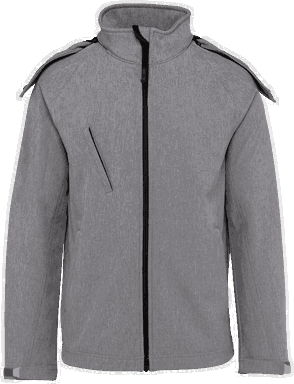 Basis-Softshell-Jacke für Damen mit abnehmbarer Kapuze - Marlgrau