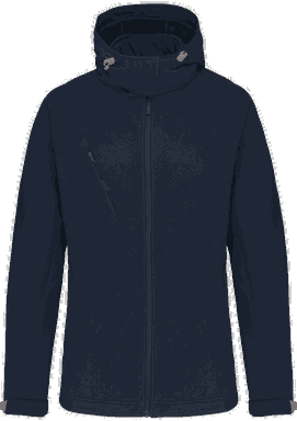 Basis-Softshell-Jacke für Damen mit abnehmbarer Kapuze - Marine
