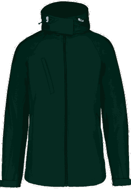 Basis-Softshell-Jacke für Damen mit abnehmbarer Kapuze - Flaschengrün