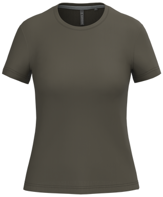 T-shirt classique pour femme à col rond - Kaki foncé