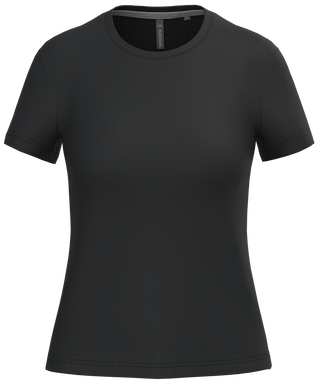 T-shirt classique pour femme à col rond - Noir
