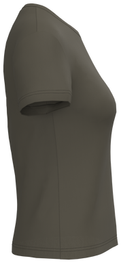 T-shirt classique pour femme à col rond - Kaki foncé