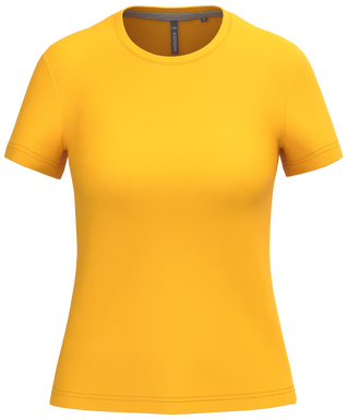 T-shirt classique pour femme à col rond - Jaune