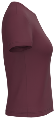 T-shirt classique pour femme à col rond - Bordeaux