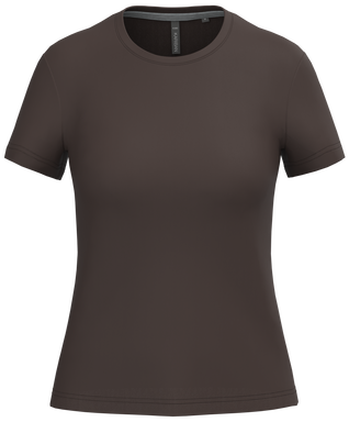 T-shirt classique pour femme à col rond - Chocolat