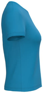 T-shirt classique pour femme à col rond - Bleu tropical