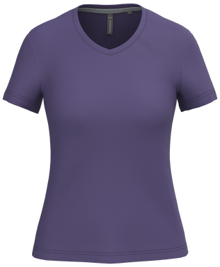 Klassisches Damen-T-Shirt mit V-Ausschnitt - Lila